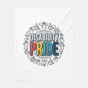 Disability Pride Vintage Inclusive Awareness Shirt Fleece Blanket