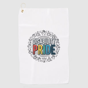 Disability Pride Vintage Inclusive Awareness Shirt Golf Towel