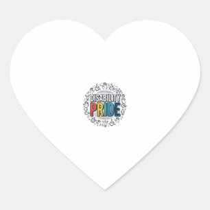 Disability Pride Vintage Inclusive Awareness Shirt Heart Sticker