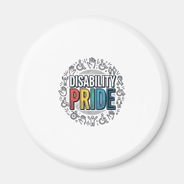 Disability Pride Vintage Inclusive Awareness Shirt Magnet (Front)