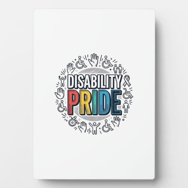 Disability Pride Vintage Inclusive Awareness Shirt Plaque (Front)