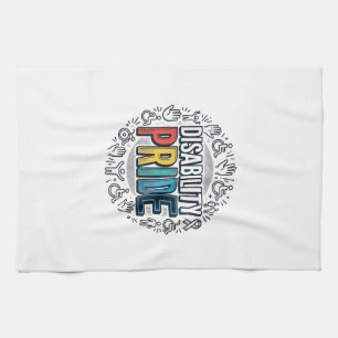 Disability Pride Vintage Inclusive Awareness Shirt Tea Towel