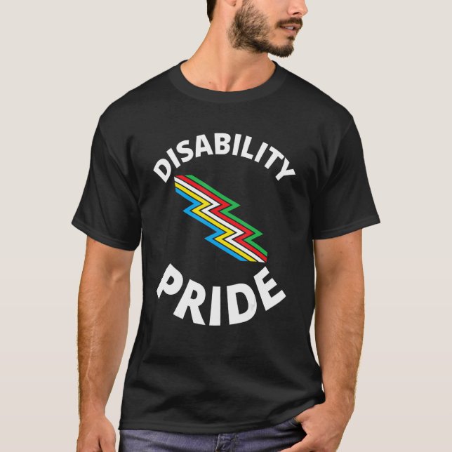 Disability Pride With Flag T-Shirt (Front)