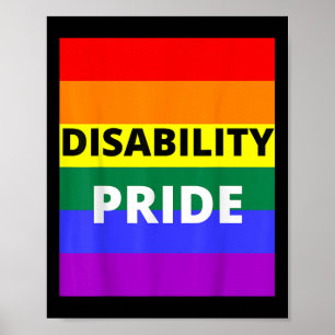 Disability Pride With Rainbow Flag _1 Poster