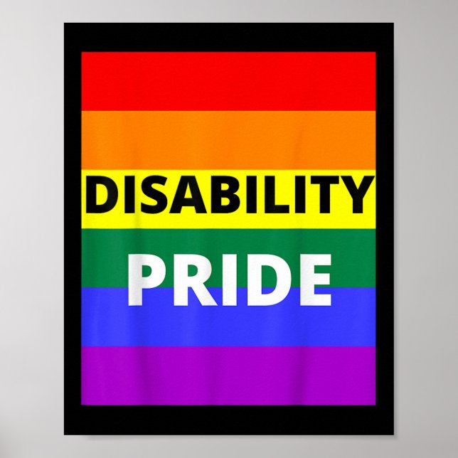 Disability Pride With Rainbow Flag _1  Poster (Front)