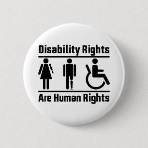 Disability Rights Are Human Rights Square 6 Cm Round Badge
