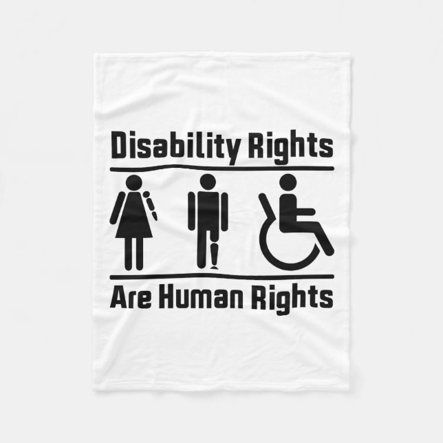 Disability Rights Are Human Rights Square Fleece Blanket (Front)