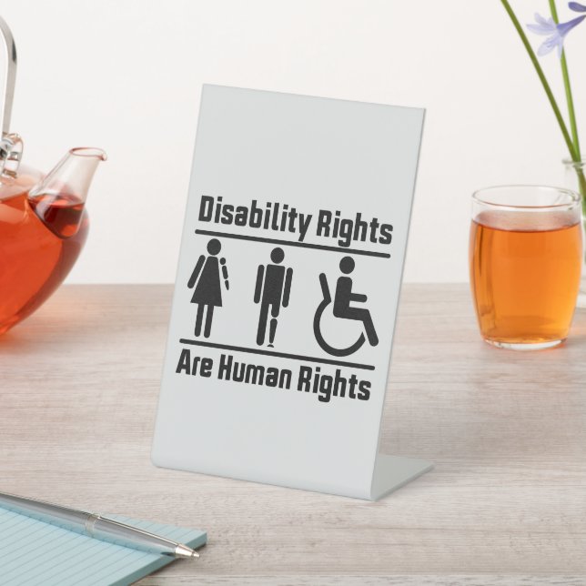 Disability Rights Are Human Rights Square Pedestal Sign (In SItu)