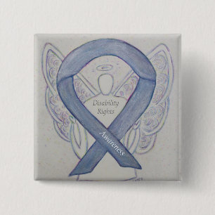 Disability Rights Awareness Angel Ribbon Art Pins