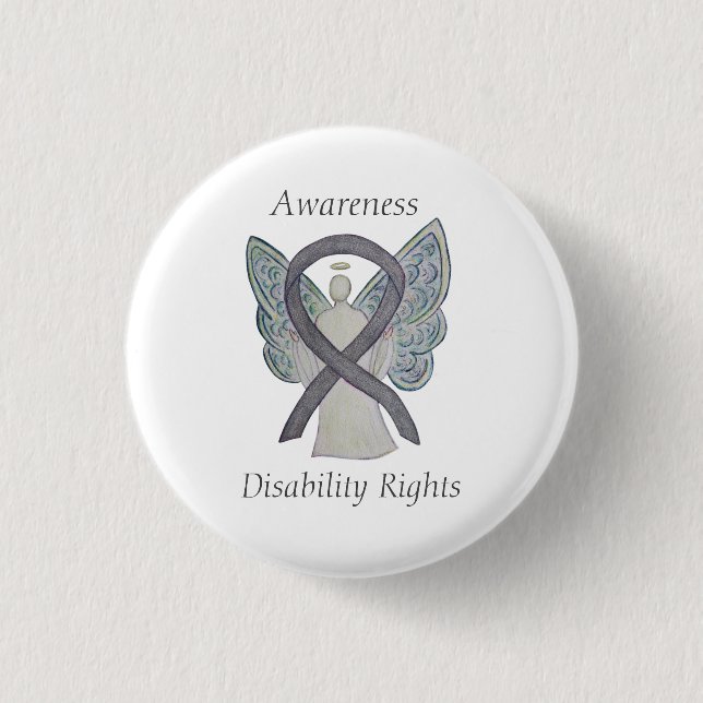 Disability Rights Awareness Angel Ribbon Pin (Front)