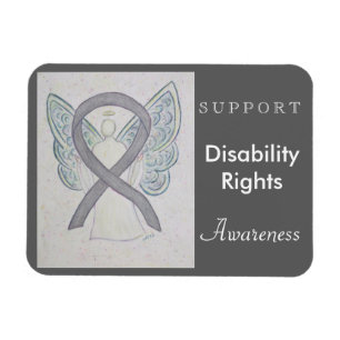 Disability Rights Awareness Ribbon Angel Magnet