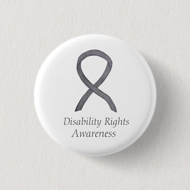 Disability Rights Awareness Ribbon Custom Pin (Front)