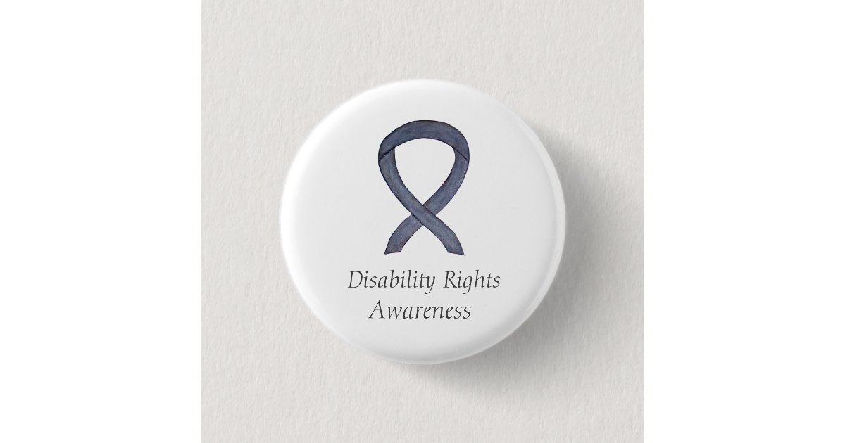 Disability Rights Awareness Ribbon Custom Pin | Zazzle