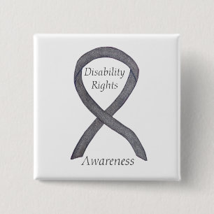 Disability Rights Awareness Ribbon Custom Pin