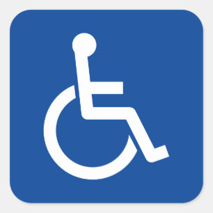 Disability sign wheelchair icon disabled symbol square sticker