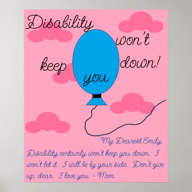 Disability won't Keep You Down Poster (Front)
