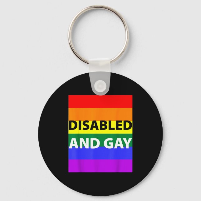 Disabled And Gay Funny For Men Women  Key Ring (Front)