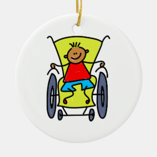 Disabled Boy Ceramic Tree Decoration