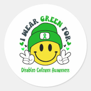 Disabled Children Awareness Ribbon Support Gifts Classic Round Sticker