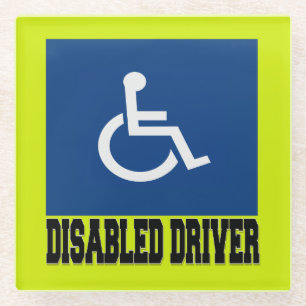Disabled Driver Glass Coaster