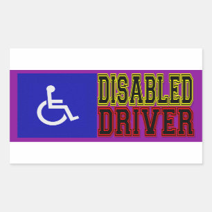 Disabled Driver Rectangular Sticker