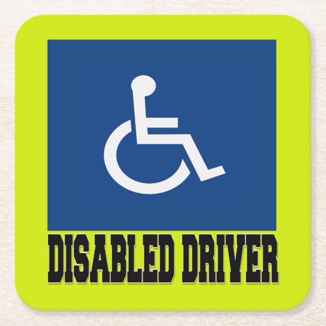 Disabled Driver Square Paper Coaster (Front)