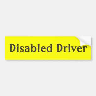 Disabled driver yellow bumper stickers