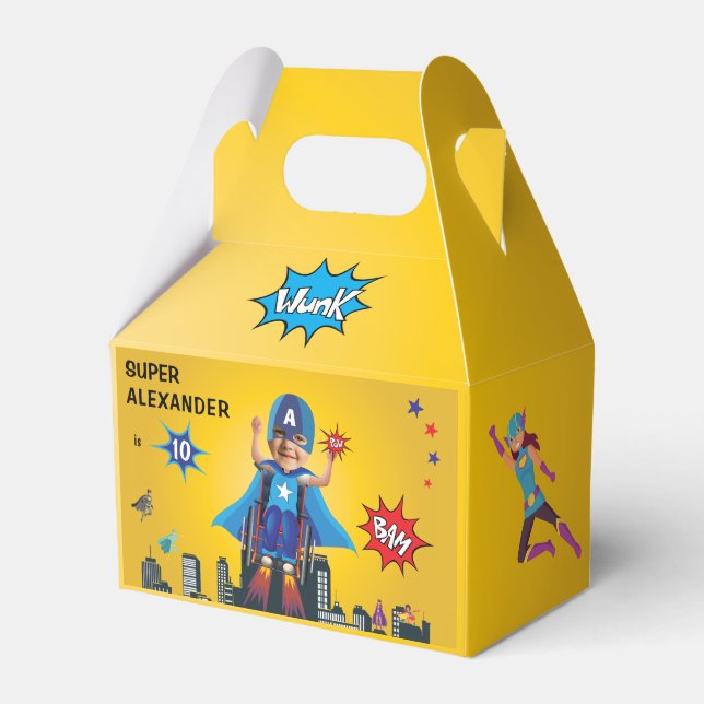 Disabled Flying Superhero Wheelchair Fun Birthday Favour Box (Front Side)