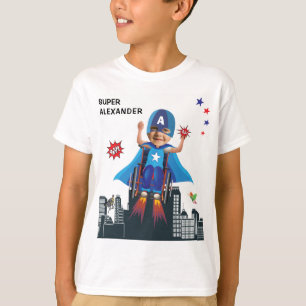 Disabled Flying Superhero Wheelchair Fun Birthday T-Shirt
