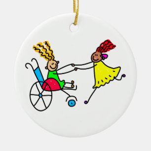 Disabled Friends Ceramic Tree Decoration
