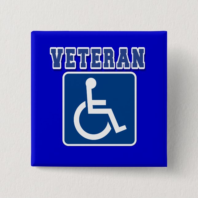 Disabled Handicapped Veteran 15 Cm Square Badge (Front)