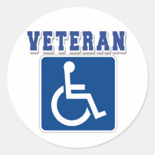 Disabled Handicapped Veteran Classic Round Sticker