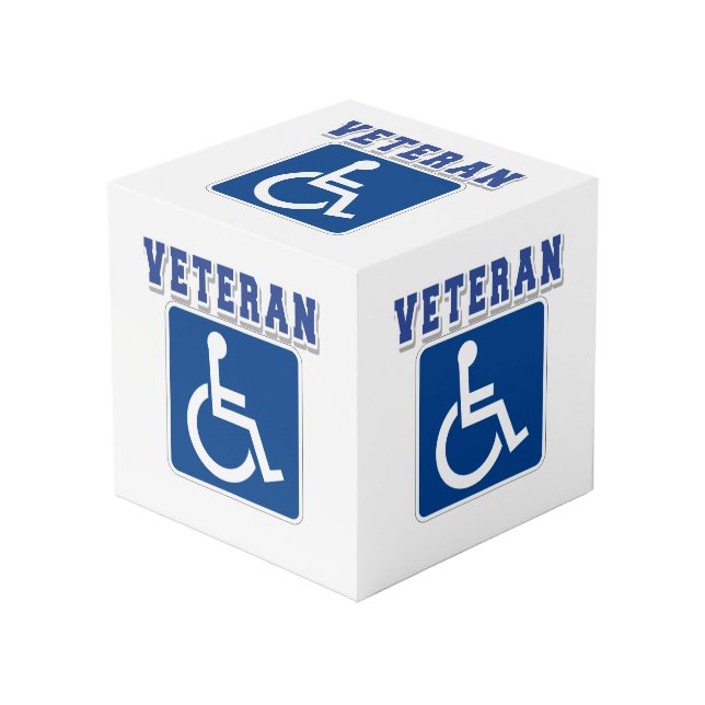 Disabled Handicapped Veteran Cube (Front Angled)