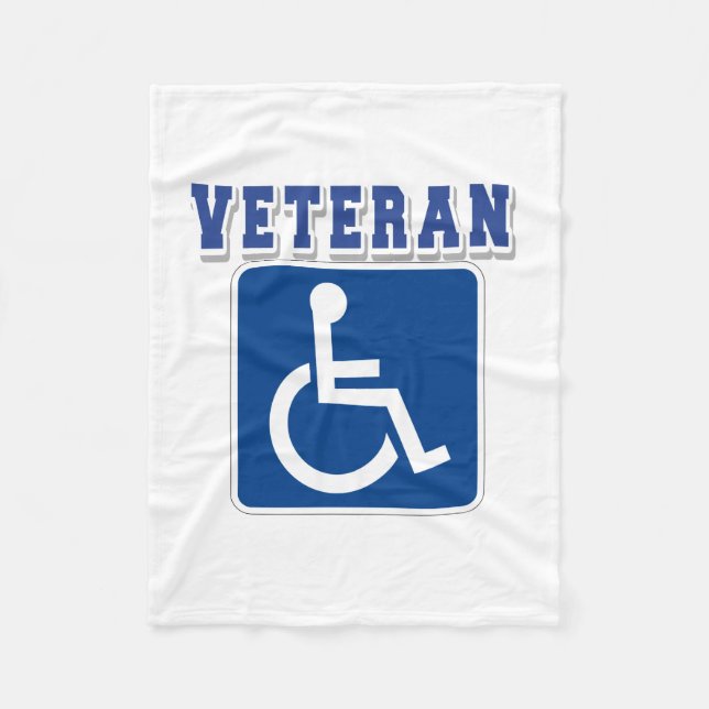 Disabled Handicapped Veteran Fleece Blanket (Front)