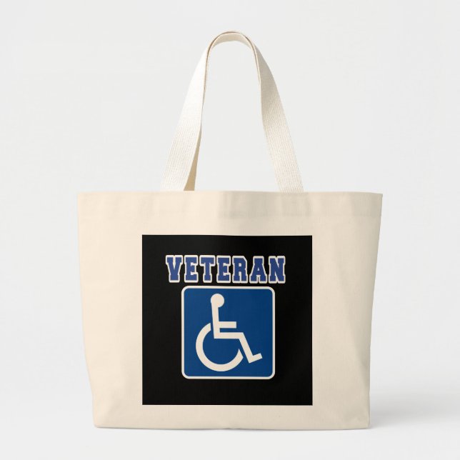 Disabled Handicapped Veteran Large Tote Bag (Front)