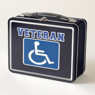 Disabled Handicapped Veteran Metal Lunch Box