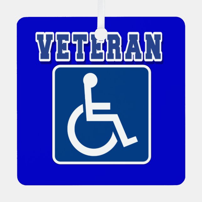 Disabled Handicapped Veteran Metal Tree Decoration (Front)