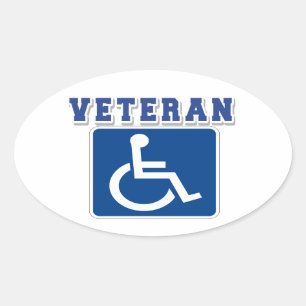 Disabled Handicapped Veteran Oval Sticker