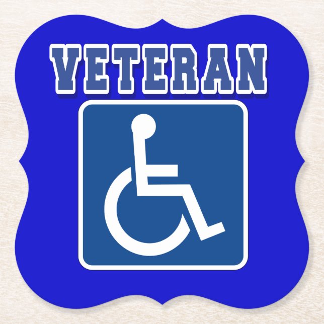 Disabled Handicapped Veteran Paper Coaster (Front)