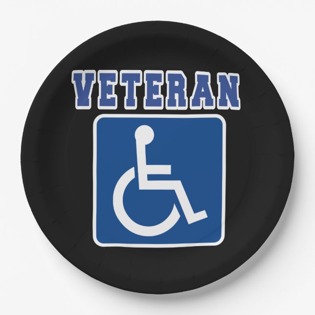 Disabled Handicapped Veteran Paper Plate (Front)