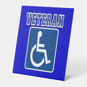 Disabled Handicapped Veteran Pedestal Sign