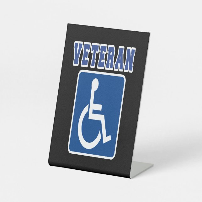 Disabled Handicapped Veteran Pedestal Sign (Front)