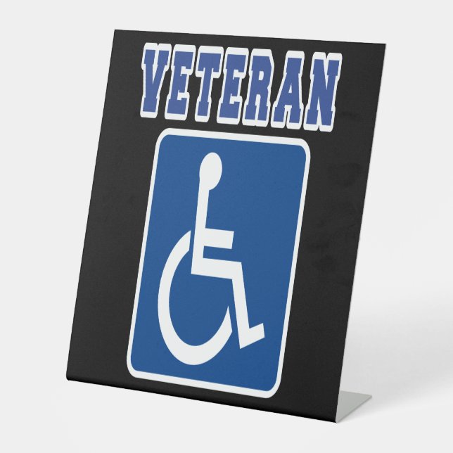Disabled Handicapped Veteran Pedestal Sign (Front)