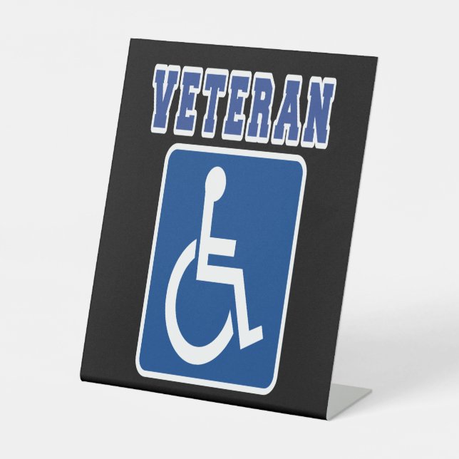 Disabled Handicapped Veteran Pedestal Sign (Front)
