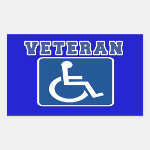 Disabled Handicapped Veteran Rectangular Sticker