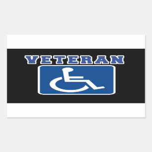 Disabled Handicapped Veteran Rectangular Sticker
