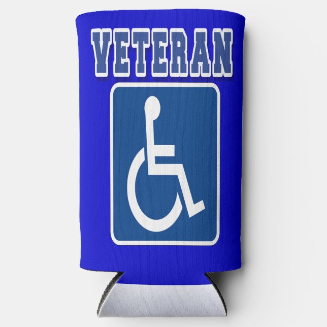 Disabled Handicapped Veteran Seltzer Can Cooler (Front)
