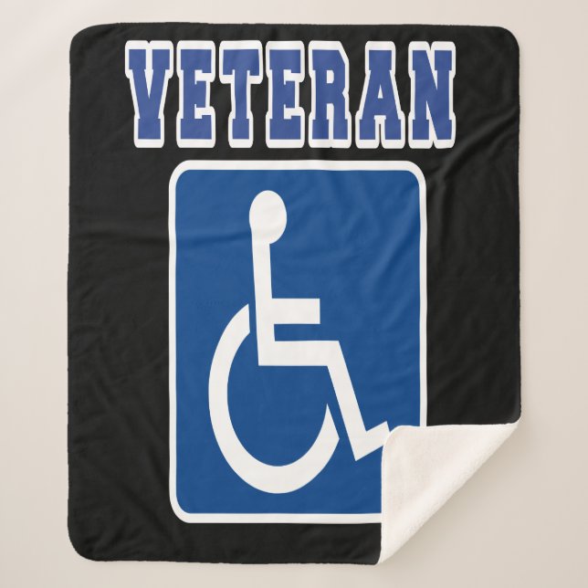 Disabled Handicapped Veteran Sherpa Blanket (Front)