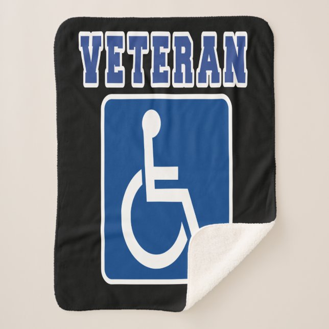 Disabled Handicapped Veteran Sherpa Blanket (Front)