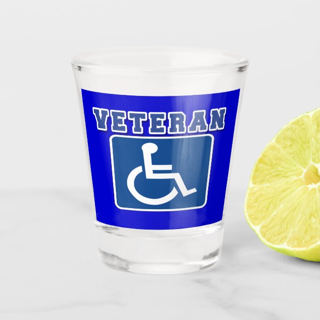 Disabled Handicapped Veteran Shot Glass (Front)